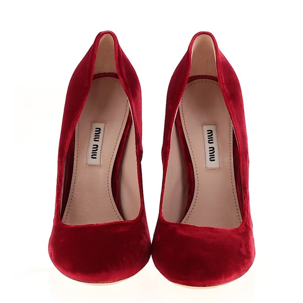 Miu Miu Red Velvet Heels